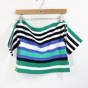 Express Tube Top New XL Women Off the Shoulder Knit Shirt Striped Crop